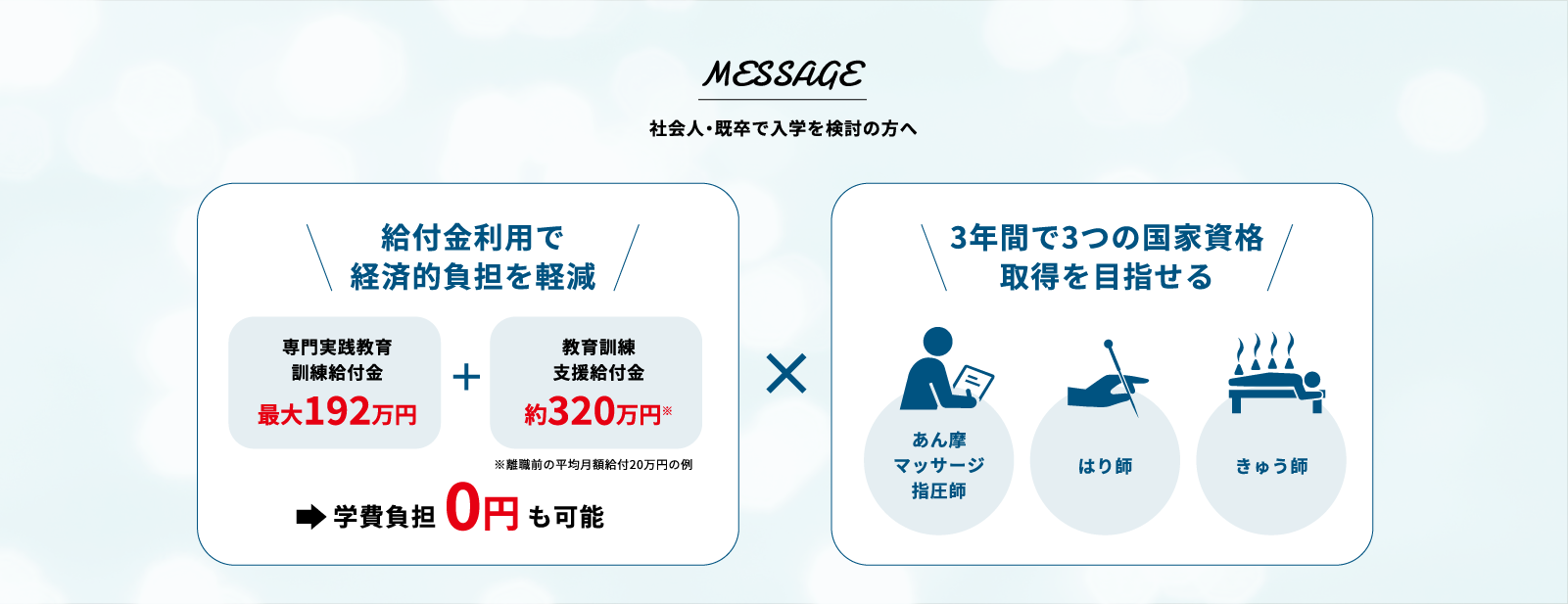 社会人・既卒で入学を検討の方へ